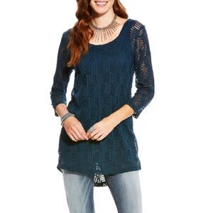 Ariat Mesh Tunic Top Size S